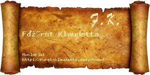 Fürst Klaudetta névjegykártya